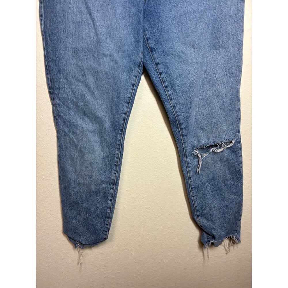 We the Free Denim Blue Jeans Distressed Hole Grunge Y2K Button Fly Size 28 - Picture 8 of 10